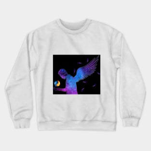 Angel Demon with Ice and Fire Magic Crewneck Sweatshirt